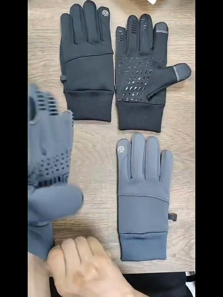 Men's and Women's Outdoor Hiking Skiing Anti-Slip Touchscreen Windproof Waterproof Fleece-Lined Warm Gloves