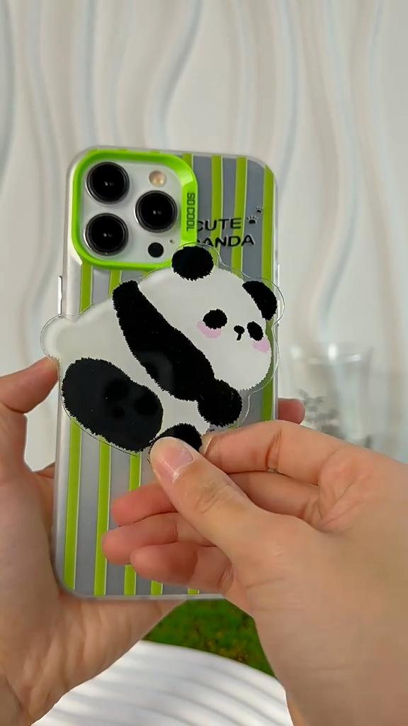 Magnetyczny uchwyt Frosted Phone Case kompatybilny i odpowiedni dla iPhone15 14 13 12 11promax xsmax xr 7 8plus Cute Panda
