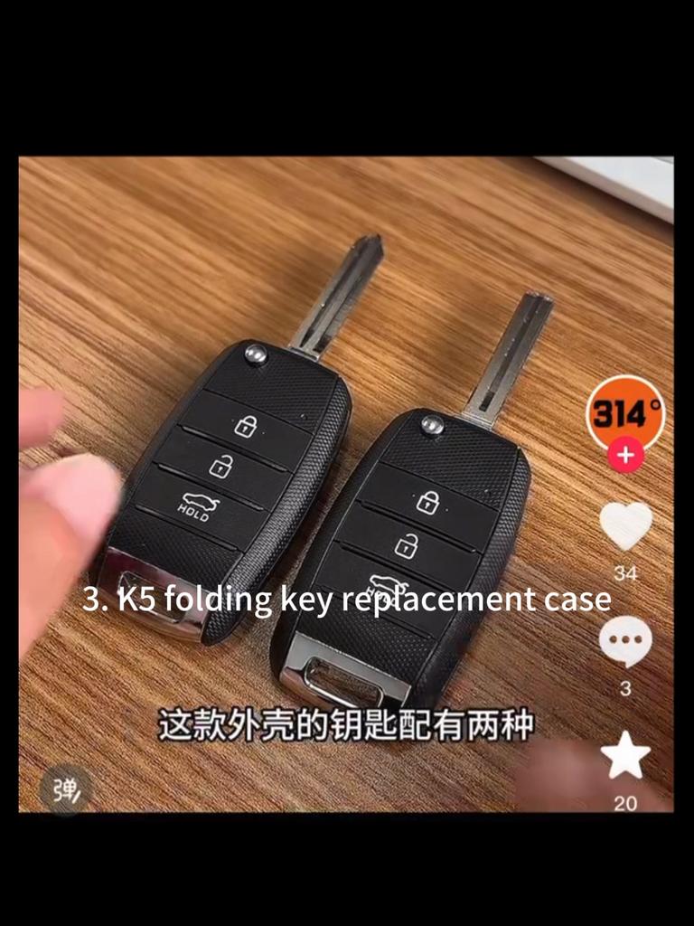 4 Buttons Flip Folding Remote Key Case Fob Housing Key Shell for KIA K3 Sorento Carens K5 K2 Cerato Forte