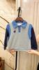 Boys Sweatshirt Jacket Spring Autumn Color Block Patchwork Long Sleeve Embroidered Collar Top for Kids