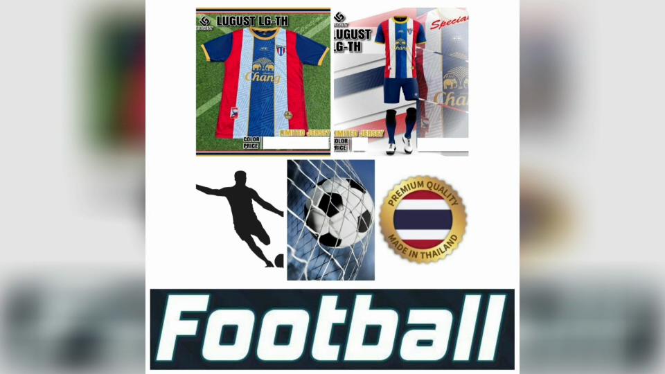 Thailand FOOTBALL SOCCER NATION TEAM JERSEY SHIRT HOME FAN Print Round Neck Unisex Men Women Quick Dry Short Sleeve Uniform Elephant Logo Sport