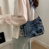 Borsa in Denim da Donna a Spalla per Pendolari Borsa a Tracolla di Grande Capacità