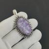 Natural Lepidolite Gemstone Silver Pendant In 925 Sterling Silver - Handmade Oval Design, Everyday Wear Jewelry Wadding Gift