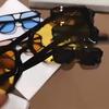 Women's Sunglasses, Men's and Women's Square Double-beam Sunglasses, Retro Large-frame Pilot Sunglasses.