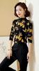 Women's Fleece Turtleneck Bottoming Shirt Autumn Winter Long-sleeved Printed T-shirt Slim Fit Warm Pullover Top