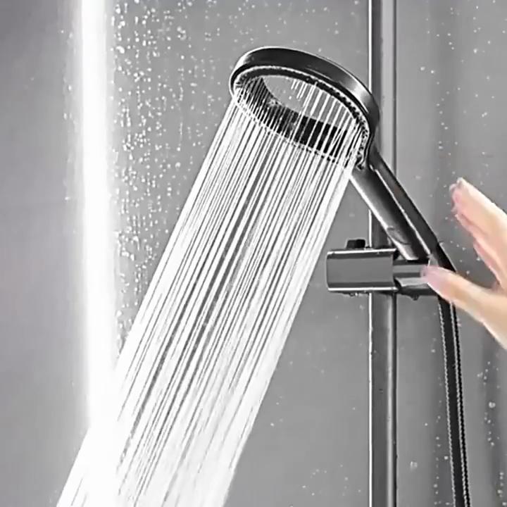 Handheld High Pressure Shower Head Circular Spray Water Pressure Enhancer for Bathroom