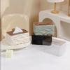 1PC Modern Minimalist Large Tissue Box Holder with Polished Brown Lid - Square Plastic Storage Organizer Suitable for Bathroom & Living Room