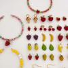 Stainless Steel Fruit Pendant Drip Oil Charm Accessories For DIY Necklace Bracelet Jewelry Making