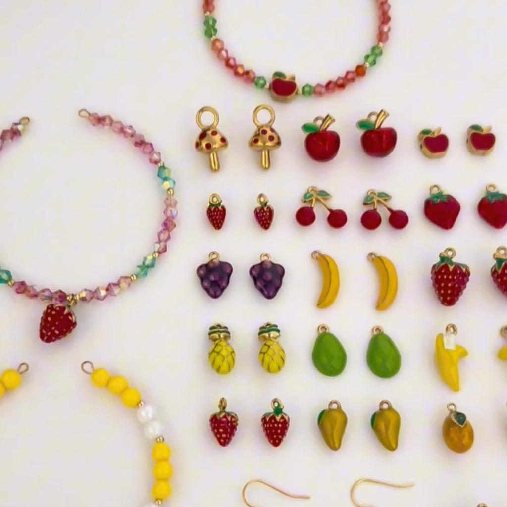 Stainless Steel Fruit Pendant Drip Oil Charm Accessories For DIY Necklace Bracelet Jewelry Making