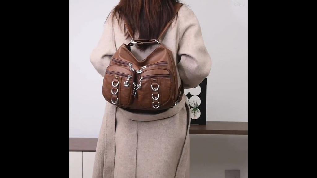 Vintage Convertible Backpack & Crossbody Women's Bag