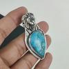 Naturak Turquoise Gemstone Pendant 925 Sterling Silver- Handmade Design, Everyday Wear Jewelry, Unique Turquoise Pendant Wadding Gift