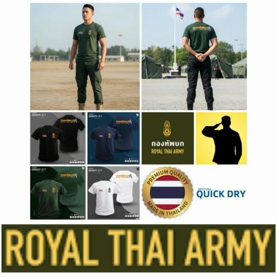 T-Shirts Königlich Thailändische Armee Logo Abzeichen Thailand Flagge Kurzarm Rundhals Druck Schnelltrocknend Baumwolle Soldat Militär