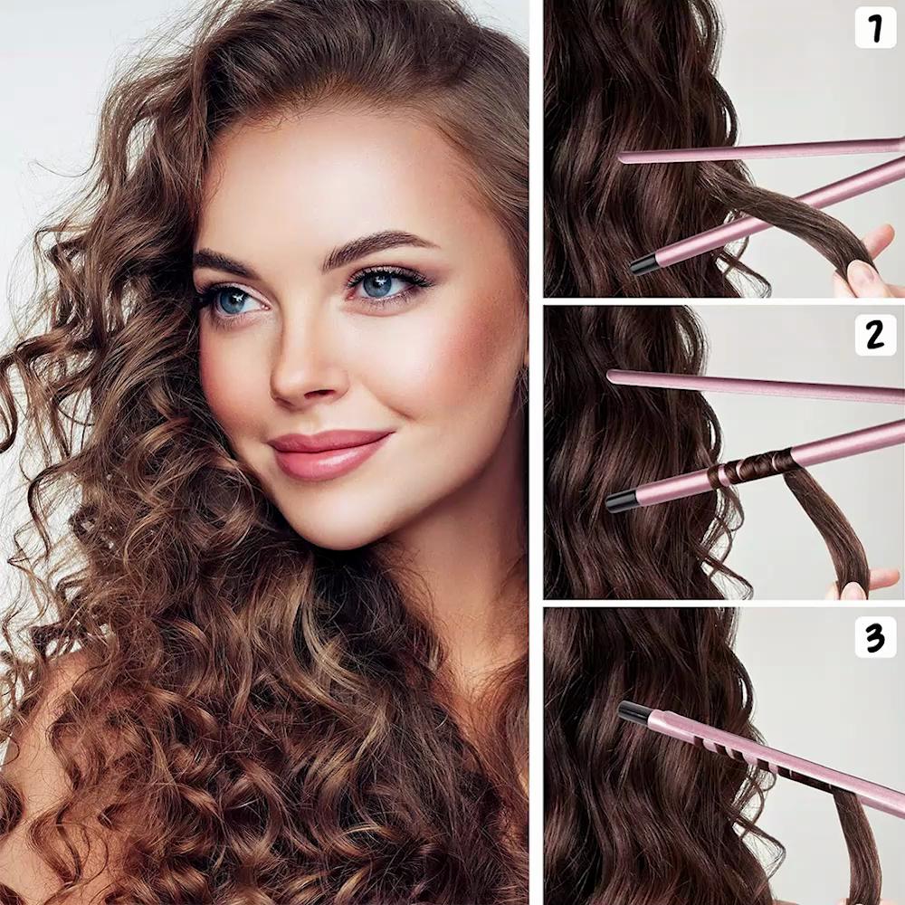 Hatteker Curling Iron Small Curling Iron 3/8 Curling Iron 9mm Hair Curler Ceramic 1/2-Inch for Woman