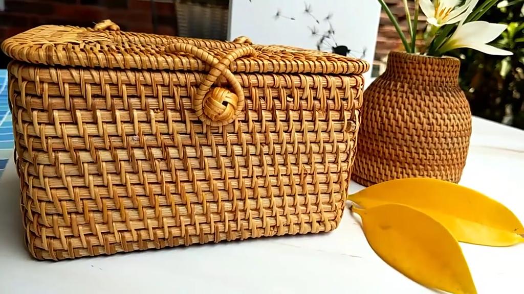 Organizer Holder Tissue Box Eco-friendly Large Capacity Rattan Container Rectangular Facial for Home Paper