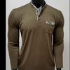 European and American Style Men’s Autumn and Winter Shirt Long-sleeve Henley Shirt Buttoned Double-collar Top