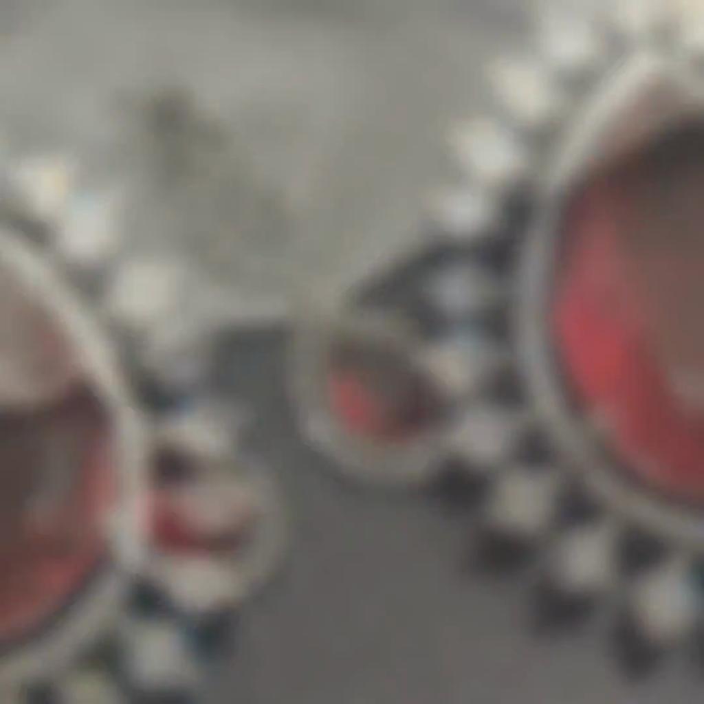 Dangle American Diamond Red Stone Earrings: Copper Alloy Flower Drop
