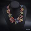 Modischer bunter Kristall Strass Flamingo Choker Halskette Damen Indisch Ethnisch Statement Großer Kragen Großes Lätzchen Halskette Schmuck