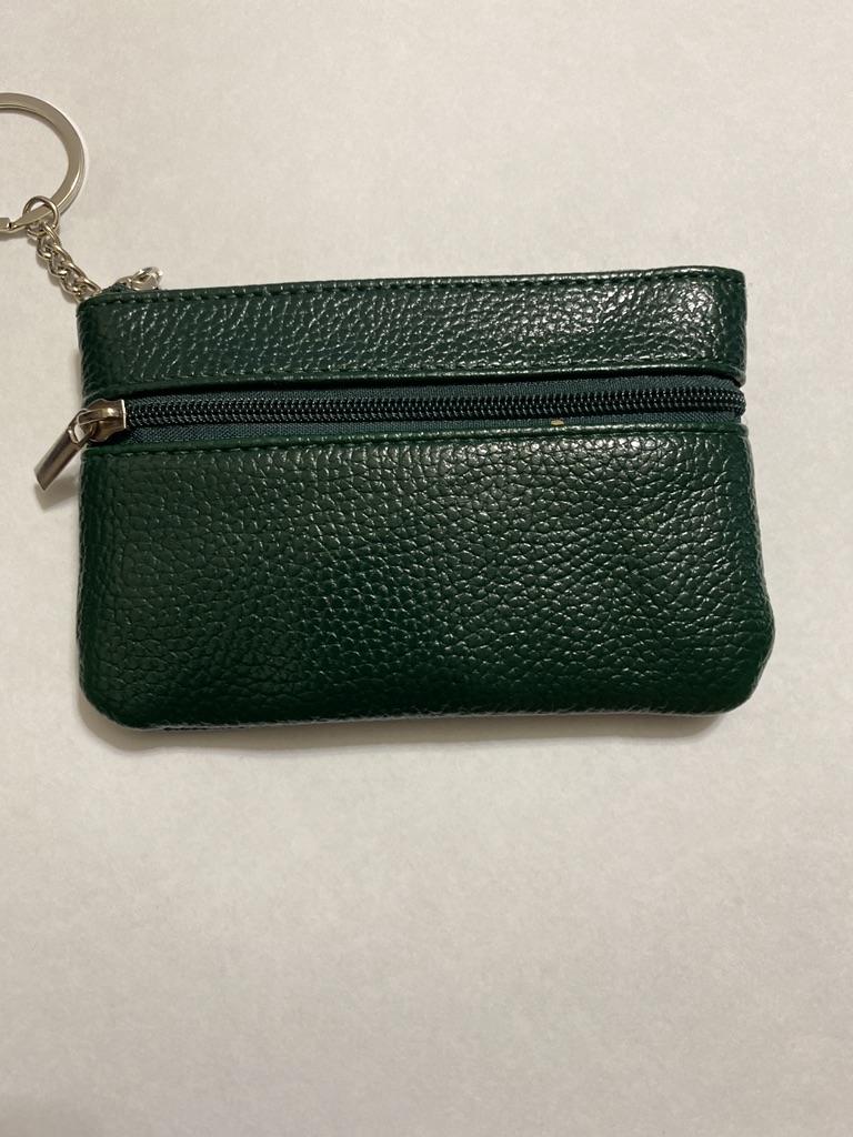 Corduroy Portamonete Mini Con Cerniera, Gancio E Portachiavi – Portafoglio Leggero 11.5x8.3 Cm Per Donna, Verde+Kaki, Ideale Per Shopping E Viaggio