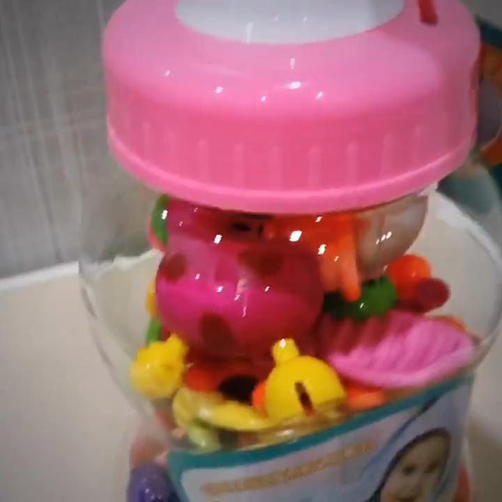 Baby Teether Rattle Set Newborn Soothing Soft Rattle 0-1 Year Old Infant Toy Plastic Bottle