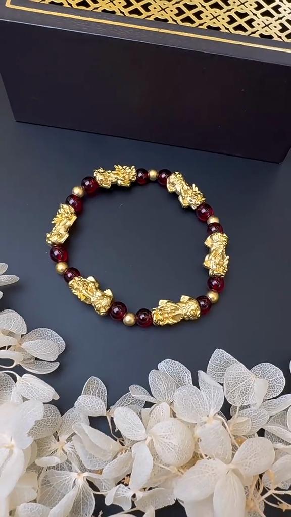 Chinese Style Ancient Gold Sand Pixiu Bracelet Auspicious Retro Domineering Ruyi Jewelry Bracelet Accessories