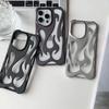 New 3D Flame pattern Hollow Slim Phone Case for iPhone 16 15 14 13 12 11 Pro Max 15 14 16 Plus Shockproof Protective soft Cover
