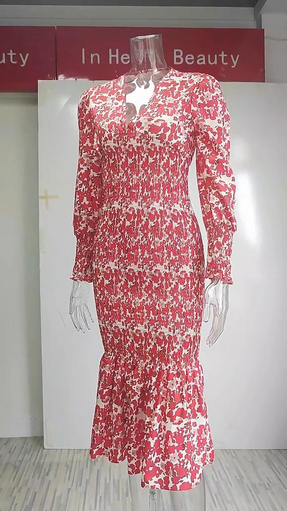Summer Women's Dress V-neck Fashion Sexy Slim Temperament Dresses