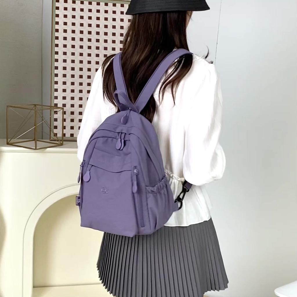 Women's Small Nylon Backpack Lightweight Waterproof Daypack with Front Pocket for Travel Daily Use