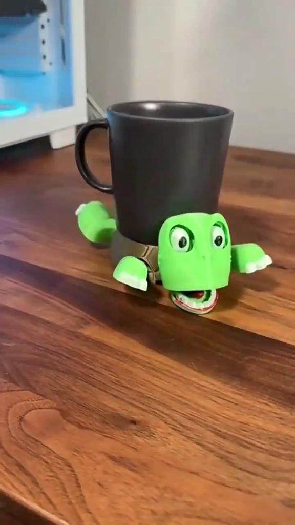 Funny Turtle Coaster 3D Printed Cup Mat Cute Cartoon Turtle Stress Relief Coaster Office Home Decoration Desktop Decoration Figurines