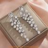 Alloy Geometric Drop Earrings For Women With Tassel Design And Elegant Style