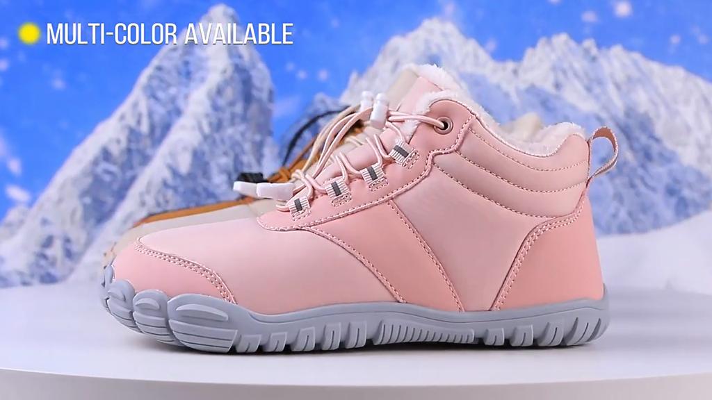 Men High-top Cotton Shoes Unisex Winter Plush Snow Boots Non-slip Women Outdoor Hiking Sneakers Wear-resistant Casual Walking Shoes