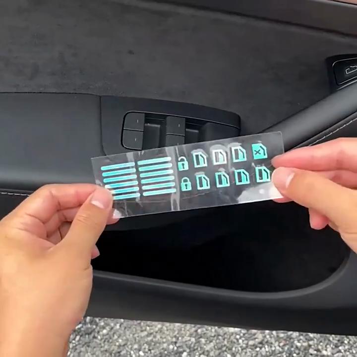 Auto-Fensterknopf-Aufkleber Wasserdichte Leuchtende Aufkleber zur einfachen Identifizierung und verbesserten Sicherheit Persönlichkeit