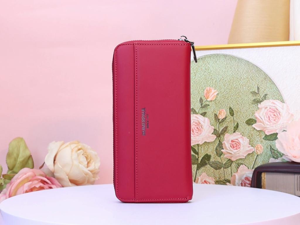 Humerpaul Ladies Wallet Leather Wallet RFID Anti-theft Swipe Wallet Zipper Large-capacity Wallet Multi-card Coin Purse