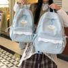 Cartoon Women's Backpack Student Large Capacity School Bag Color Block Campus Backpack