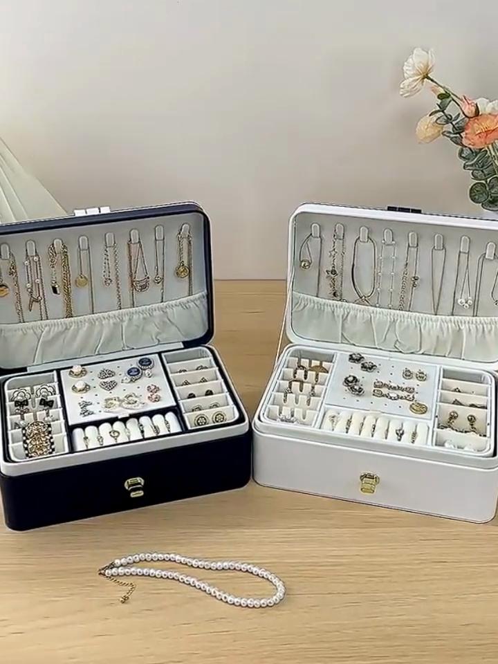 CADUKE Jewelry Storage Box for Necklaces, Earrings, Rings, Accessories And Jewelry Organizer, White