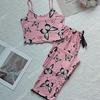 European and American Style Women’s Butterfly Print Cami Top and Long Pants Set Casual Comfortable Loungewear Pajamas