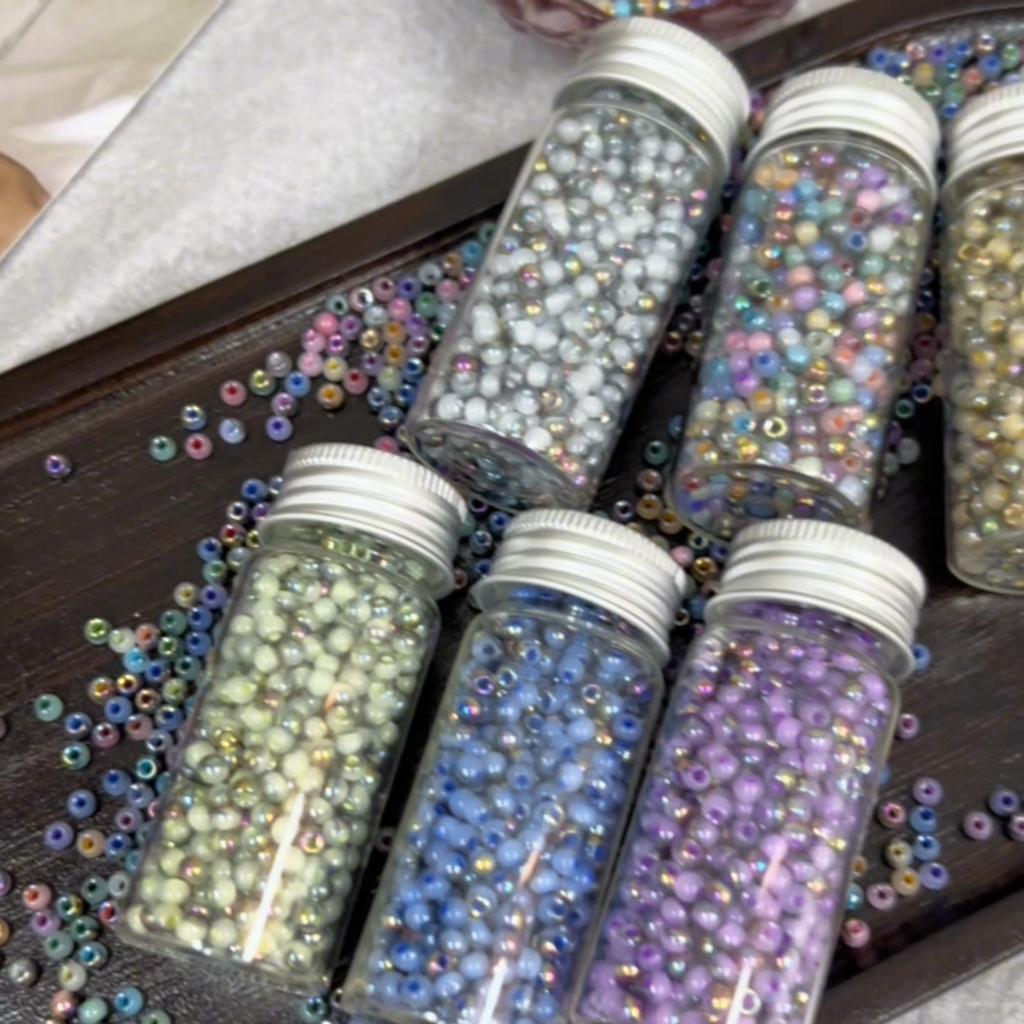 160Pcs High-Quality Glass Seed Beads Golden White Jade Beads For DIY Bracelets Necklaces Jewelry Making