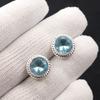 Piatră prețioasă Topaz Albastru Cer Bijuterii Argint Sterling 925 Handmade Cercei Stud 0.53" EE-147-20