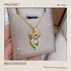 White Synthetic Zircon Owl Pendant Necklace for Women