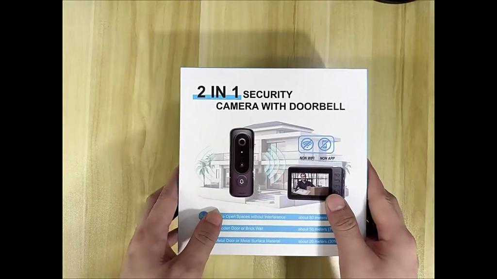 4.3" IPS Screen 2.4G Wireless Audio Video Outdoor Doorbell Camera PIR Motion Detect No APP, No WiFi, No Network, No Subscription