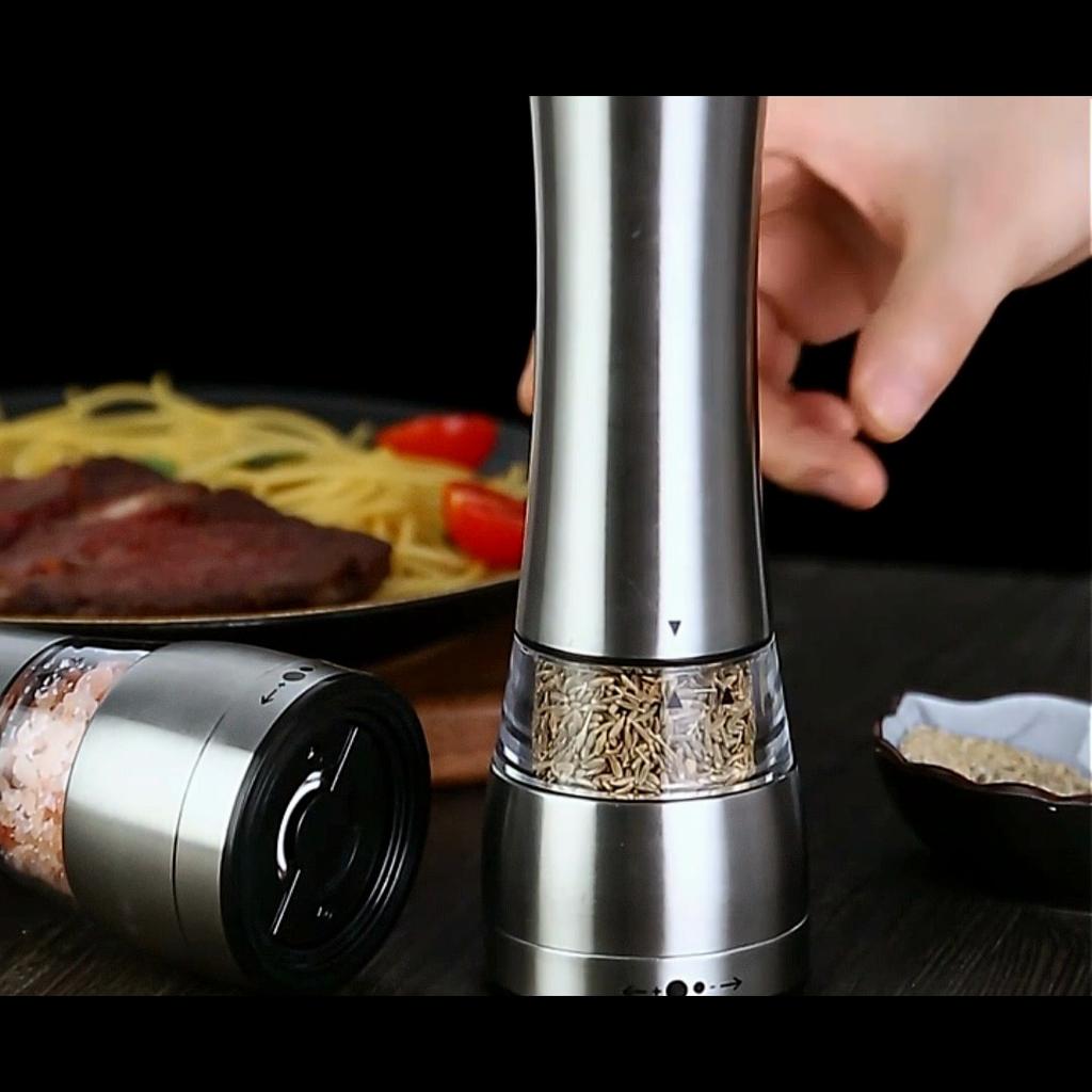 Maomiyoupin Stainless Steel Pepper Grinder, Manual Pepper Mill, Black Pepper Powder Maker, Peppercorn Grinder, Sea Salt Shaker