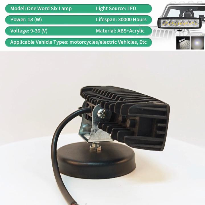 18W Car LED Light Bar 12V 6000K Super Bright Car LED Work Light IP67 Waterproof Flood Spot Light Off Road Head Light Driving