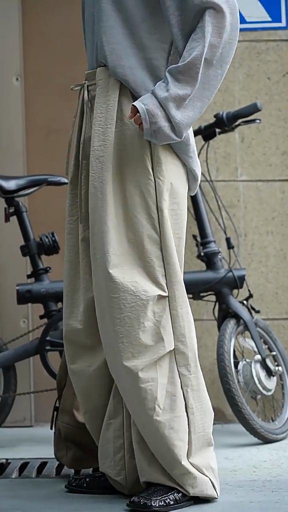 Johnature Autumn American Casual Shirring Casual Harem Women Pants Loose Simple Workwear Versatile Trousers