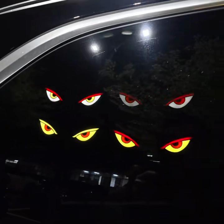 Solární auto světla ďábelské oči Dynamická LED světla pro auto Blikající pohybující se oči Světla do auta Ambientní lampa Dekorace Nevyžaduje zapojení