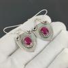 Amazing Kashmir Ruby Gemstone Earrings, 925 Sterling Silver Earring, Handmade Boho Silver Jewelry Dangle Earrings, Birthday Gift