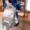 Student Grade 3-6 Schoolbag Women's Large Capacity Cartoon Backpack Campus Color Block Backpack