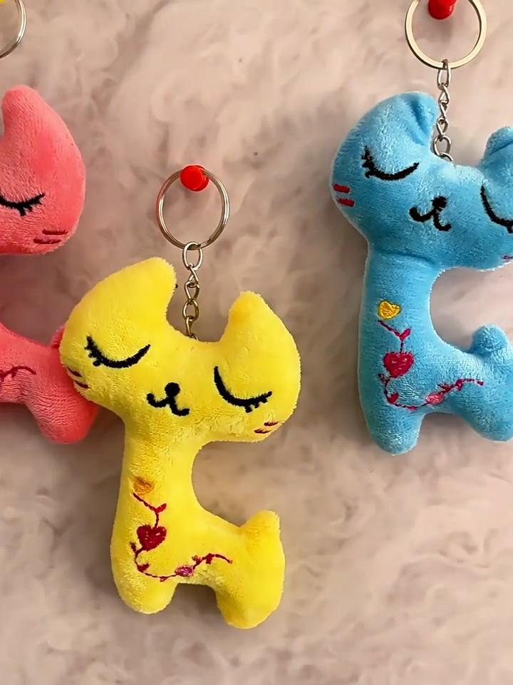 Plush Cat Toy Keychain With Pp Cotton Filling For Kids And Adults