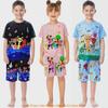 Sprunki Print Sommer Kinder Pyjama Set Für Jungen Mädchen Baumwolle Lässig Cartoon Hausanzug Zweiteiler Anzug Für Kinder