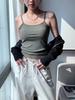 U Neck Knit Tank Top Straps Crop Tops Women Summer Camis Solid Color Yoga Camisole Fashion SportsTube Female Sleeveless Cropped Y2K Girl Clothes