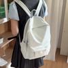 Solid Color Backpack Large Capacity Student School Bag College Style Backpack