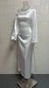 Qooth Women Elegant Solid Flare Sleeve Slim Mermaid Dress  Spring New French Vintage Wedding Party Dress QT2355